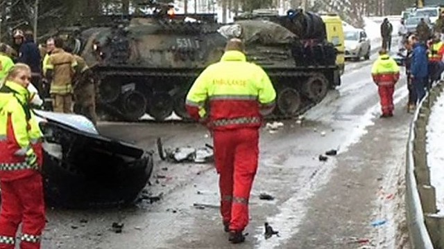 Norvegijoje tankas susidūrė su automobiliu, žuvo žmogus