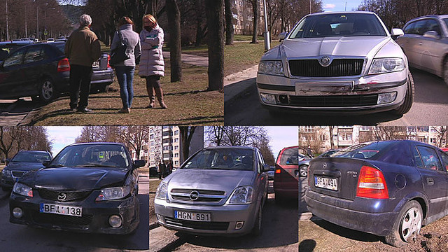 Vilniaus gatvę tarsi užkeikė: per dieną apdaužyti 7 automobiliai
