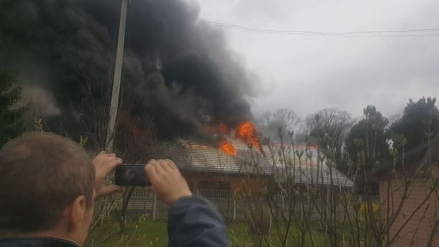 Panevėžietis užfiksavo didžiulį gaisrą miesto centre