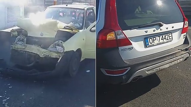 Neįtikėtina, kas po avarijos Lenkijoje nutiko automobiliams