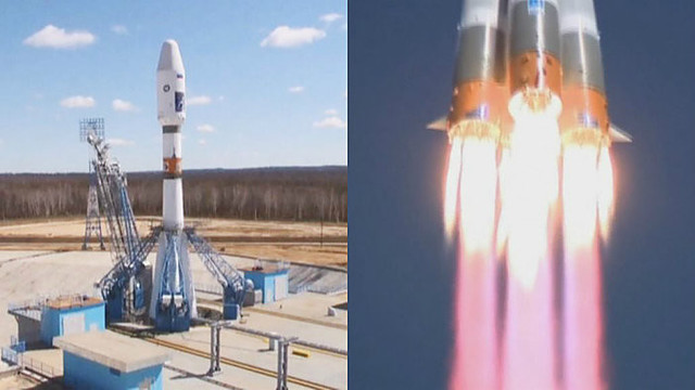 Iš naujojo Rusijos kosmodromo pakilo „Sojuz“ raketa