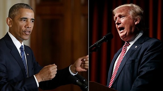 Kaista įnirtinga kova tarp Baracko Obamos ir Donaldo Trumpo
