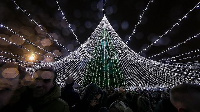 Įvertinkite: Vilniuje įžiebta pagrindinė Lietuvos Kalėdų eglė