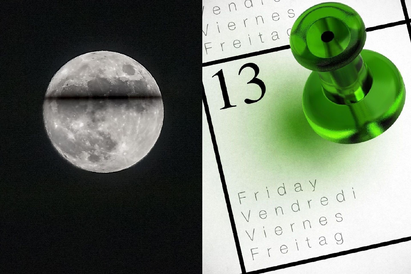 Pirmoji šių metų Mėnulio pilnatis, sutampanti su penktadieniu ir 13-ąja mėnesio diena, – ypatinga.<br>123rf.com ir Vlado Ščiavinsko nuotr.