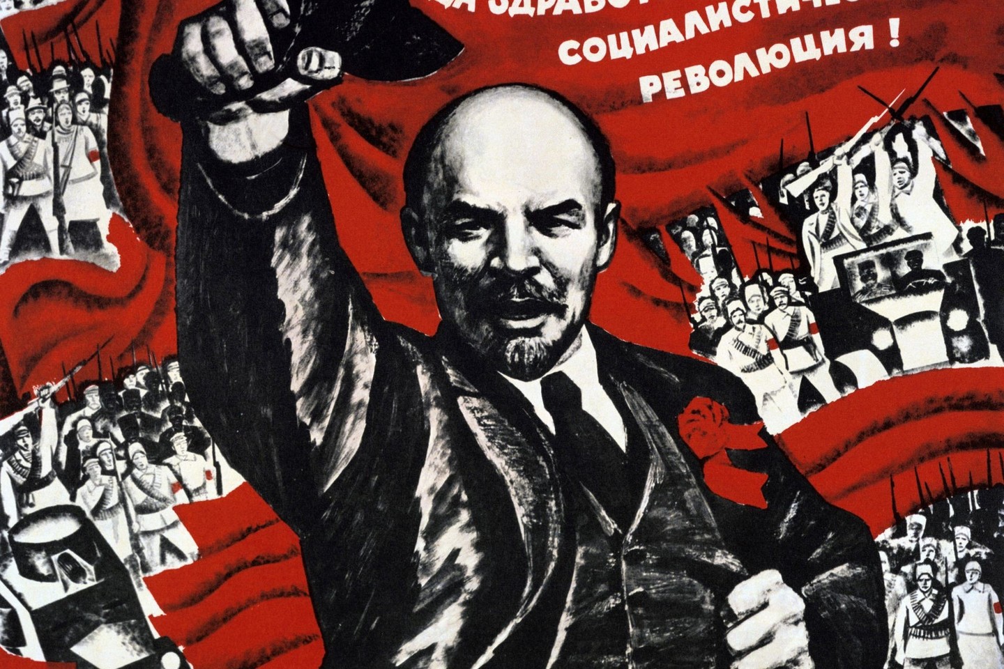 Spalio revoliucijos plakatas.<br>ViDA Press nuotr.