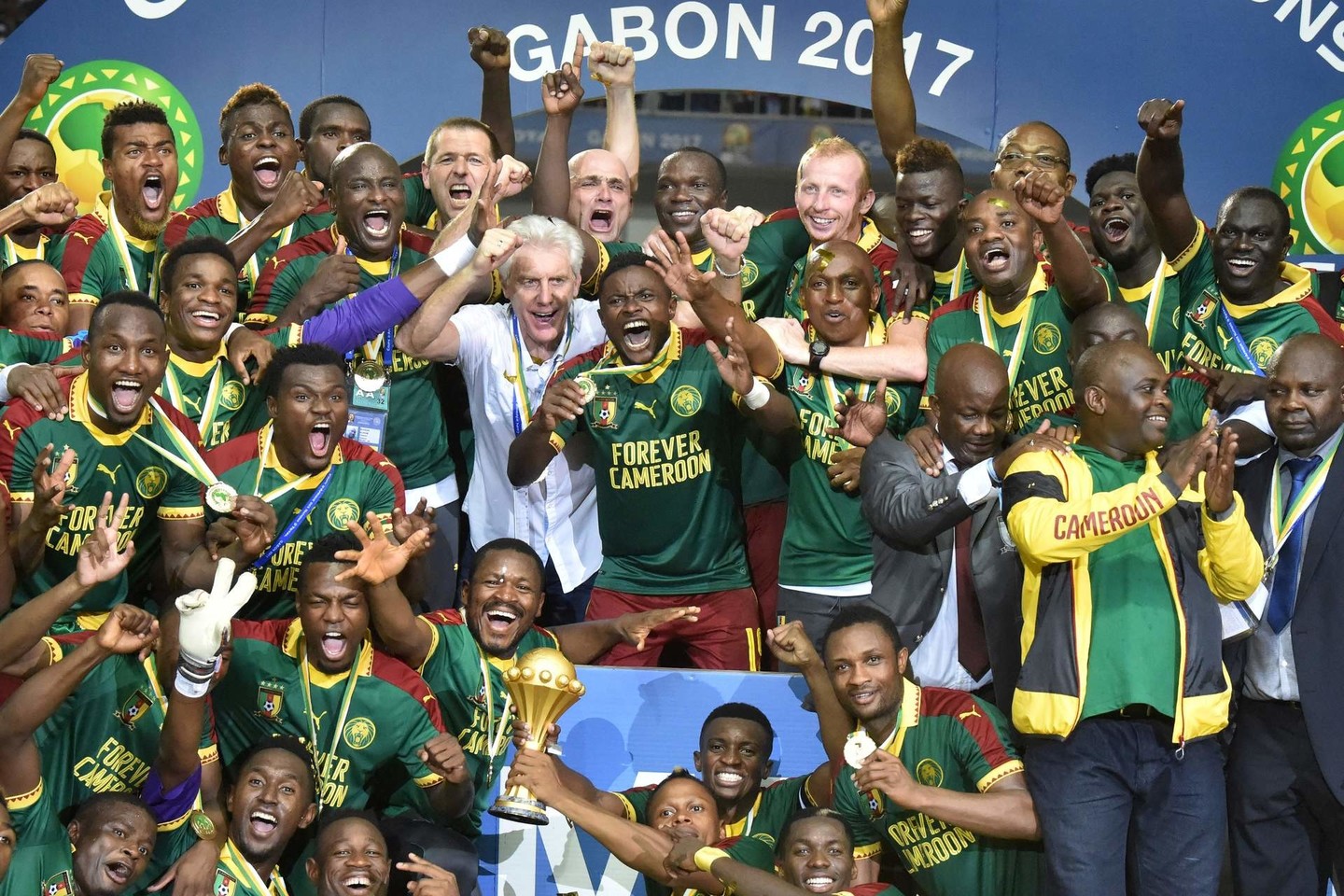 Kamerūno futbolo rinktinė iškovojo Afrikos čempionų titulą.<br>AFP nuotr.