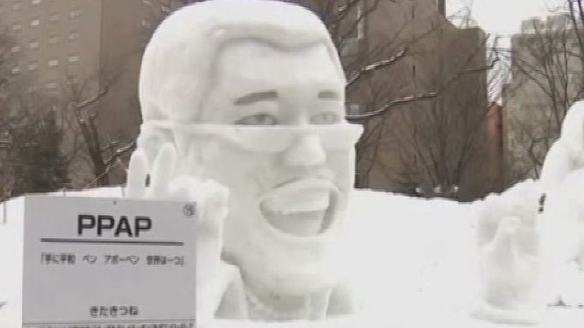 Japonijoje prasidėjo sniego festivalis, menininkai plušėjo per naktis