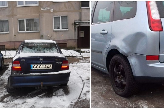 Gal matėte įžūlius vairuotojus? Apgadina stovinčius automobilius ir pasišalina