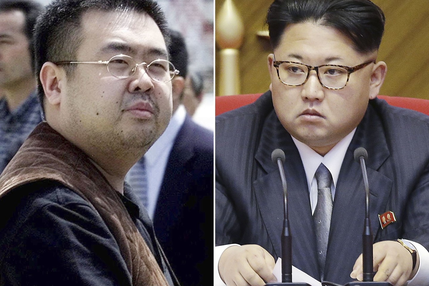 Dėl Šiaurės Korėjos lyderio Kim Jong-uno (dešinėje) netikro brolio nužudymo įtampa tarp dviejų šalių neslūgsta.<br>AP nuotr.