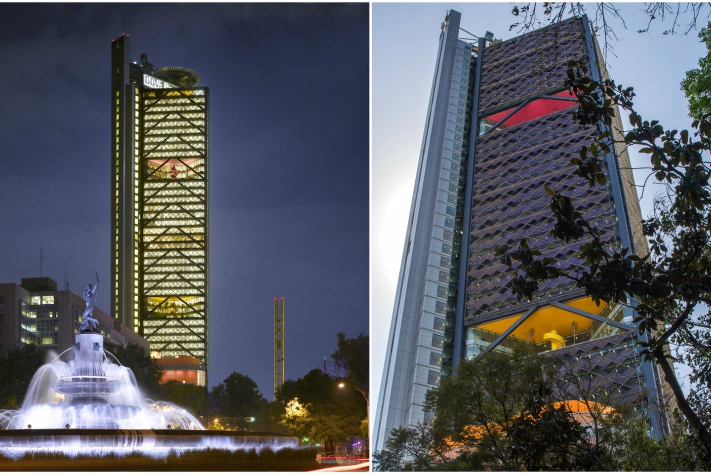 Geriausias biurų pastatas – „BBVA Bancomer“ dangoraižis Meksikoje<br>„Archdaily“ nuotr.