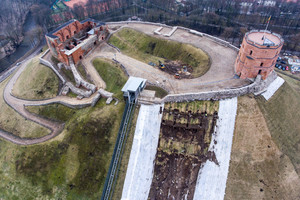 Gedimino kalnas iš paukščio skrydžio: vaizdas kraupus