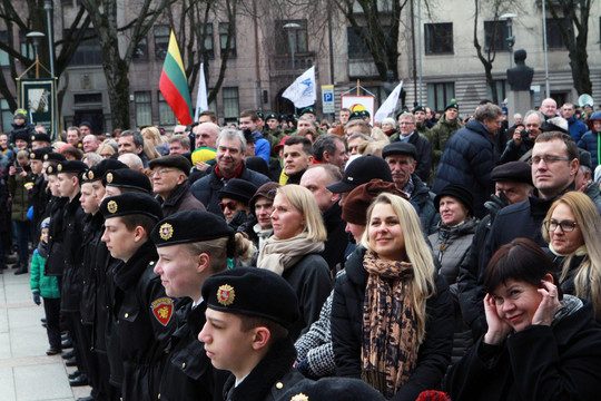 Kauniečiai mini Lietuvos Nepriklausomybės atkūrimo dieną.<br>M.Patašiaus nuotr.