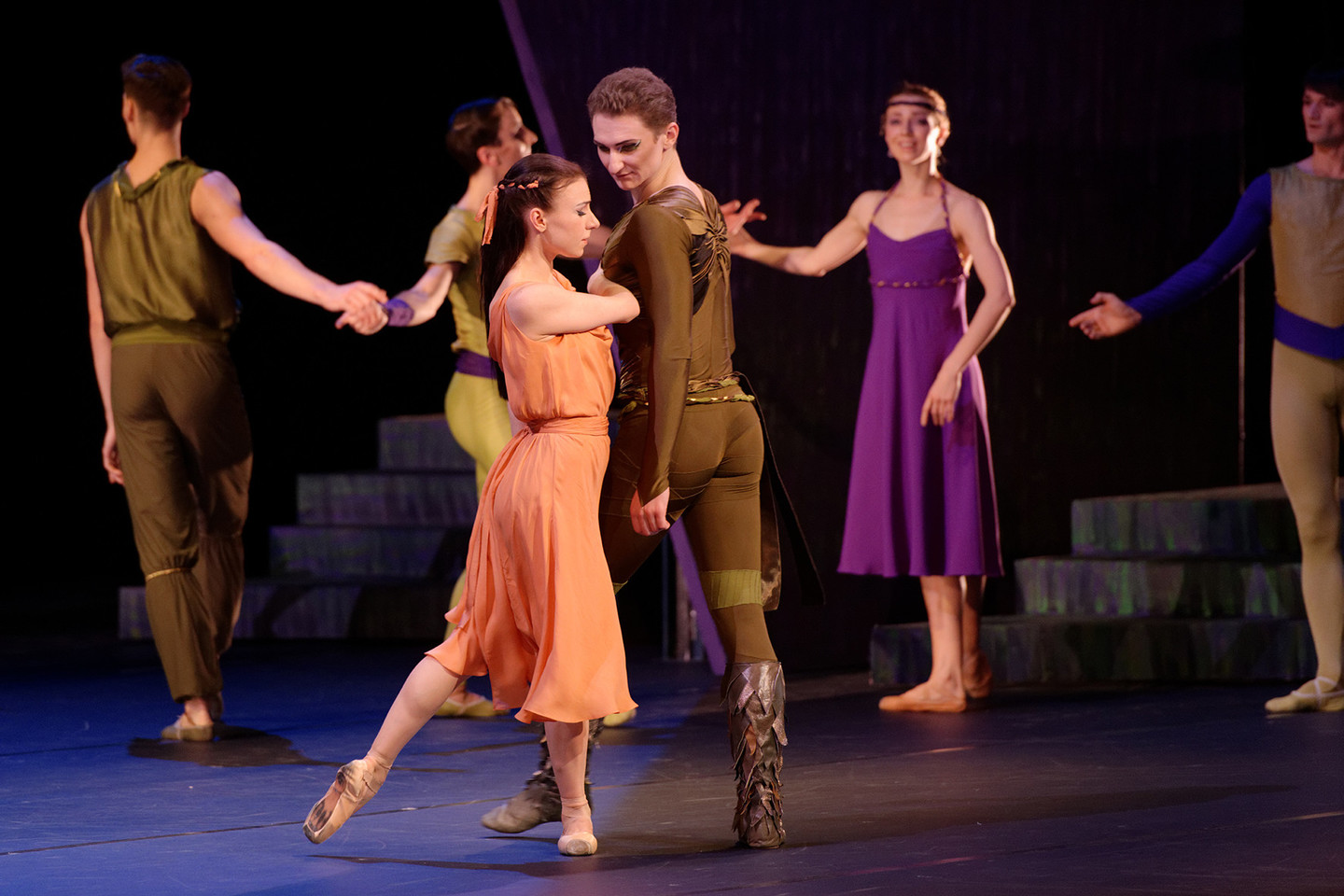 Už baleto spektaklyje „Eglė žalčių karalienė“ parengtus vaidmenis K.Gudžiūnaitė ir G.Žukovskis pretenduoja į Auksinius scenos kryžius.<br>M.Aleksos nuotr.