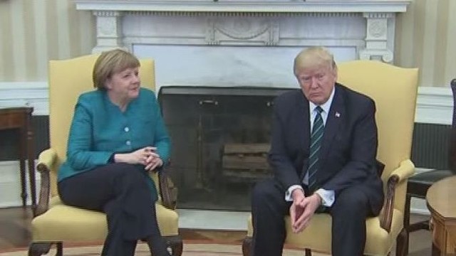 Vašingtone susitiko Donaldas Trumpas ir Angela Merkel