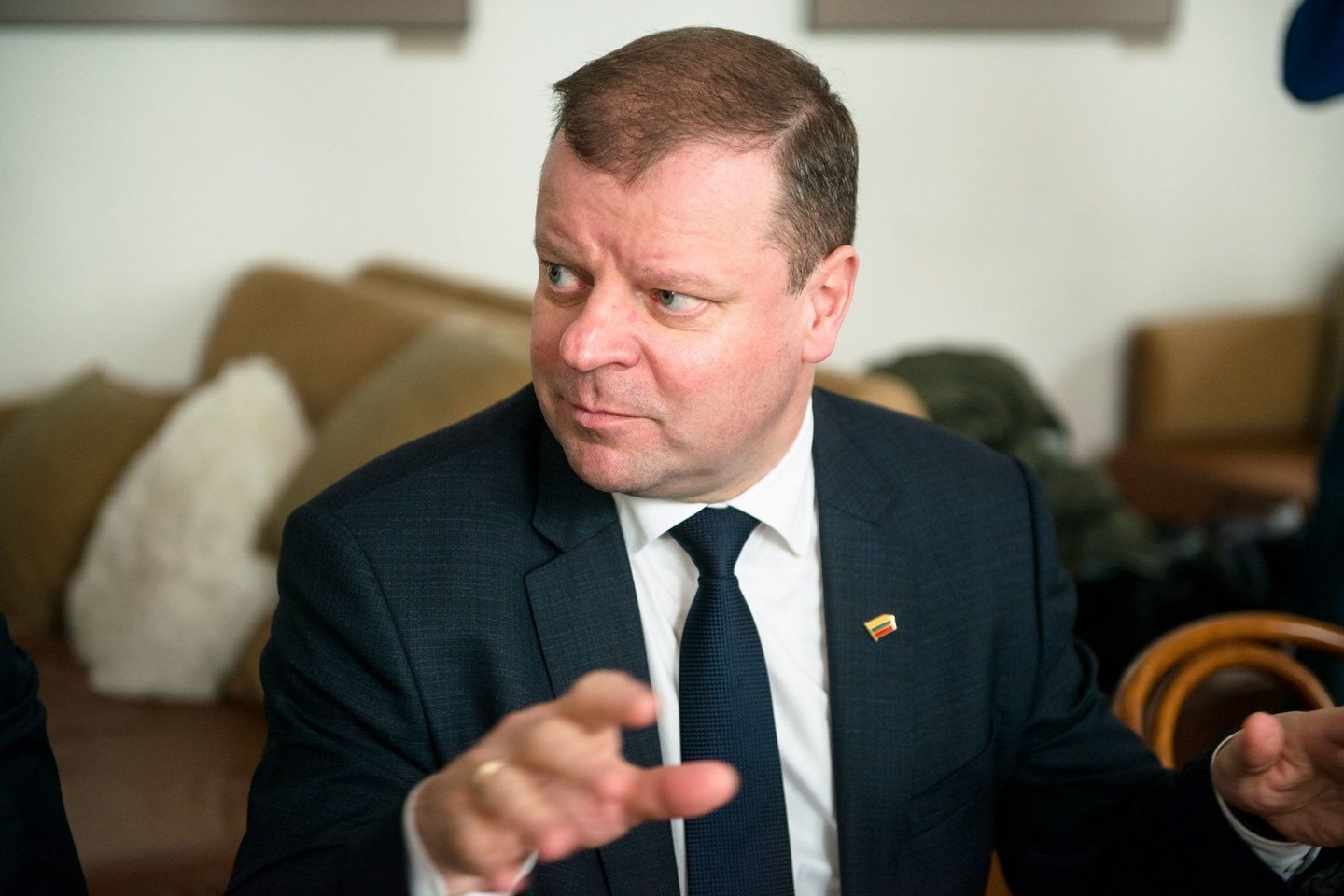 S.Skvernelis į Seimą išrinktas pagal Lietuvos valstiečių ir žaliųjų sąjungos sąrašą, tačiau partijai nepriklauso.<br>J.Stacevičiaus nuotr.