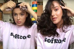 Karolina Meschino nufilmavo, kaip su kojinėmis daro šukuoseną