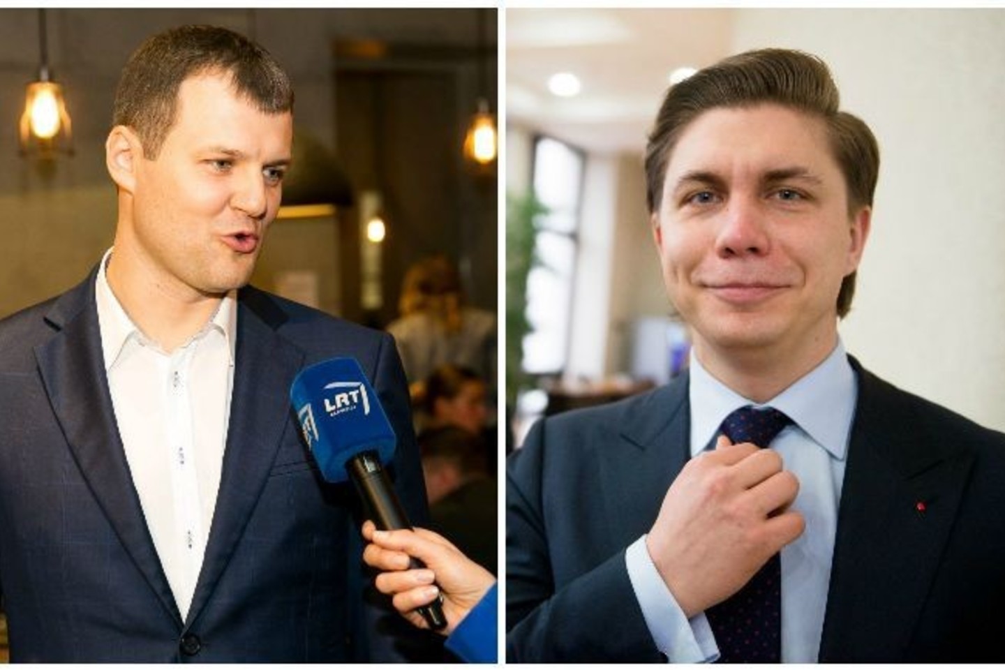 Pagrindiniai kandidatai laimėti partijos pirmininko rinkimus – G.Paluckas (nuotr. kairėje) ir M.Sinkevičius.<br>T.Bauro ir J.Stacevičiaus nuotr.