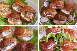 Nuostabūs užkandžiai – plikyti pyragaičiai su skirtingu įdaru