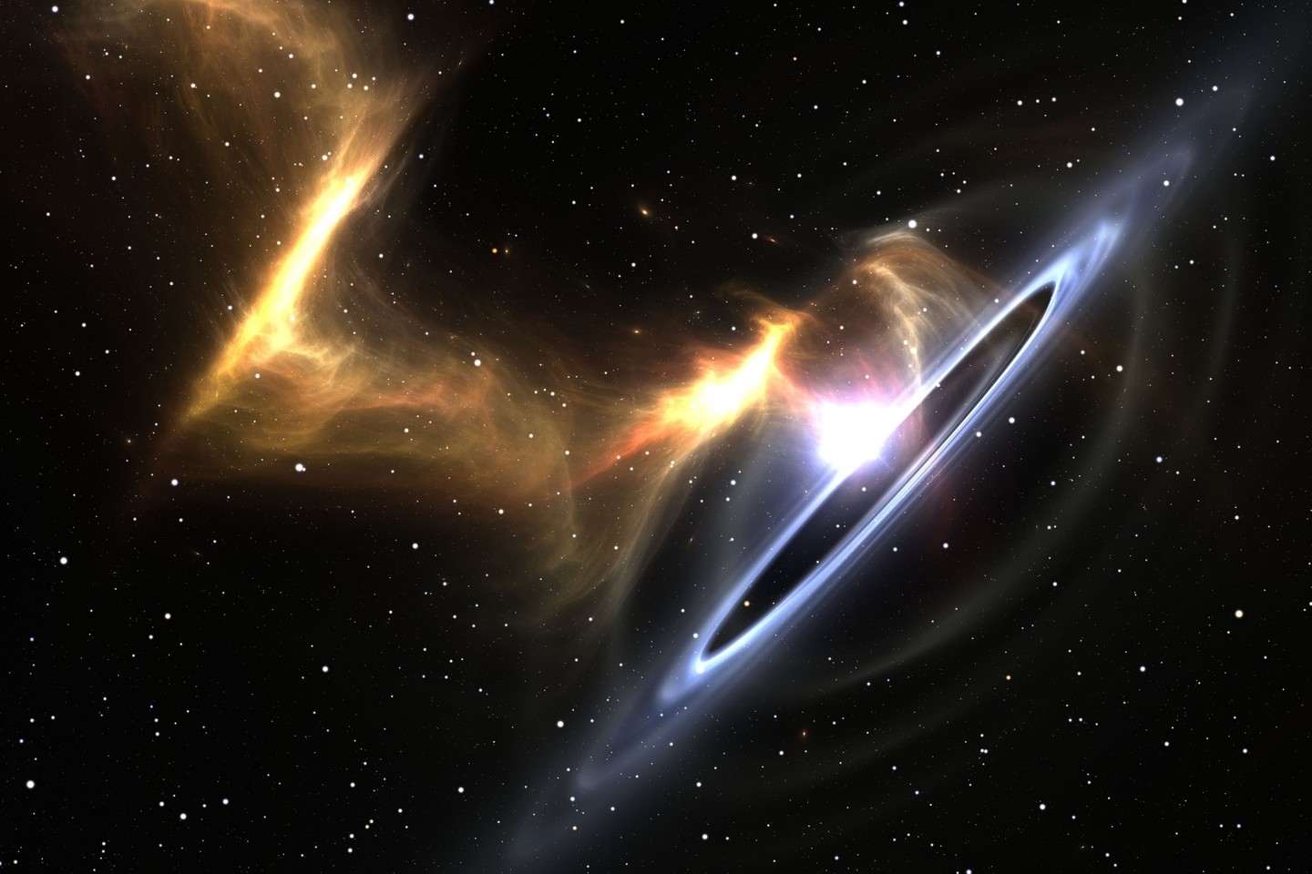Juodosios skylės gravitacija tokia stipri, kad pabėgimo iš jos greitis viršija šviesos greitį – didžiausią įmanomą.<br>123rf nuotr.