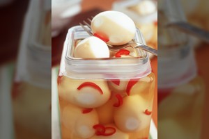 Užmarinavau virtus kiaušinius. Tokio rezultato nesitikėjau