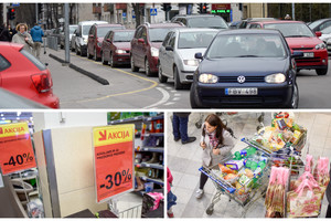 Nuolaidos uždaromoje „Maximoje“ – prie parduotuvės nusidriekė automobilių spūstys