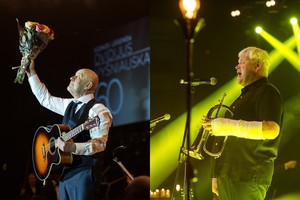 Ovidijaus Vyšniausko koncerte į sceną Vytautas Grubliauskas – Kongas lipo net sugipsuota ranka