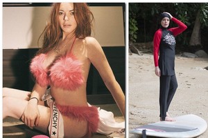 Musulmone besirengianti tapti Lindsay Lohan įsispraudė į bikinį