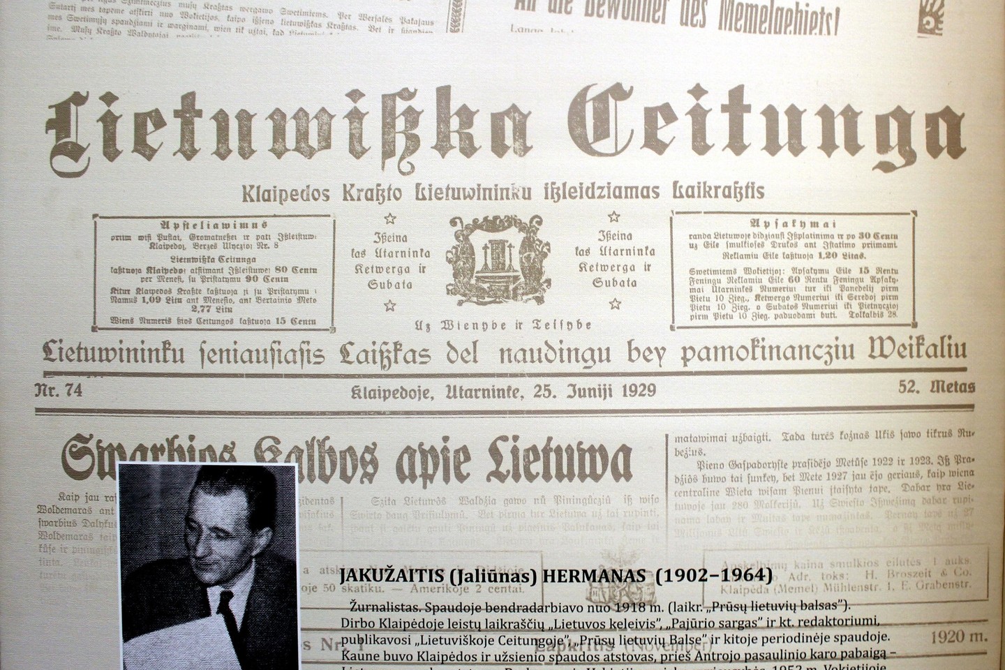 Žurnalistai pagerbė Mažosios Lietuvos laikraščius ir jų leidėjus<br> G.Pilaičio nuotr.