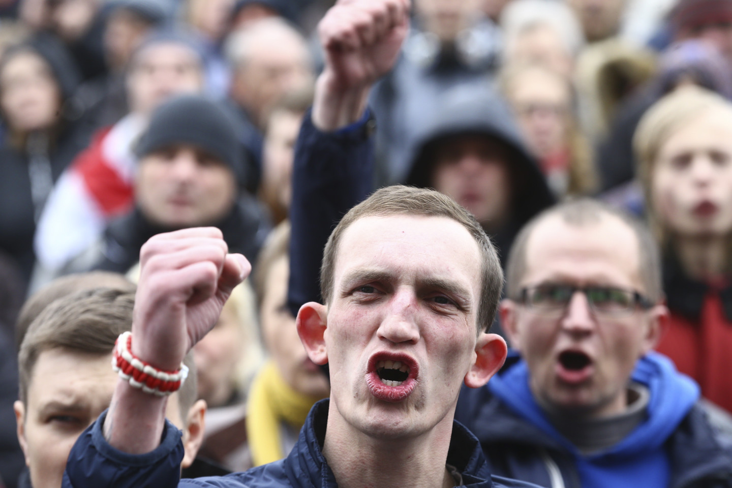 Baltarusiai sostinėje surengė protestą.