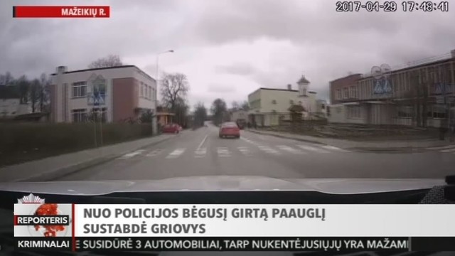 Nuo policijos bėgusį girtą paauglį sustabdė griovys