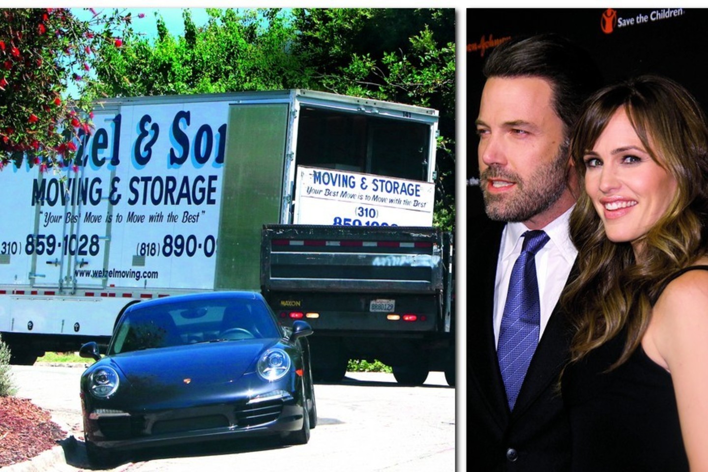  B.Afflecko baldus ir kitus daiktus išgabeno šis sunkvežimis.<br>  "ViDA Press" nuotr. 