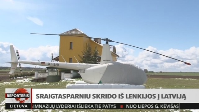 Į vienkiemį nusileido sraigtasparnis