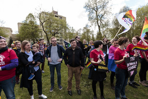 Prie gėjų protesto akcijos prisijungė ir Emanuelis Zingeris