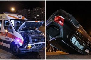 Avarija Vilniuje: po susidūrimo su greitosios automobiliu „Opel“ apvirto