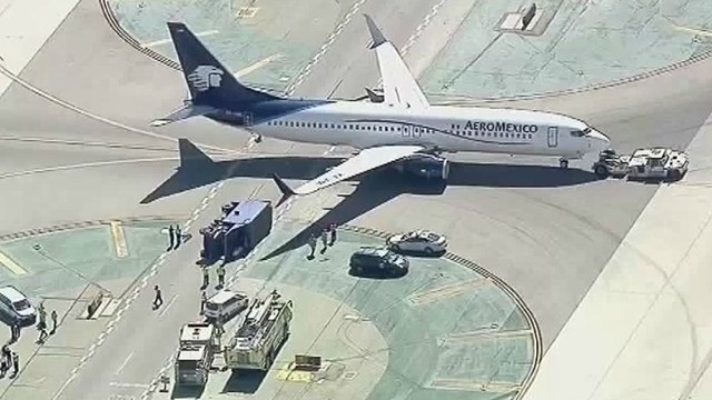 Los Andžele lėktuvas sparnu kliudė sunkvežimį, sužeisti 8 žmonės