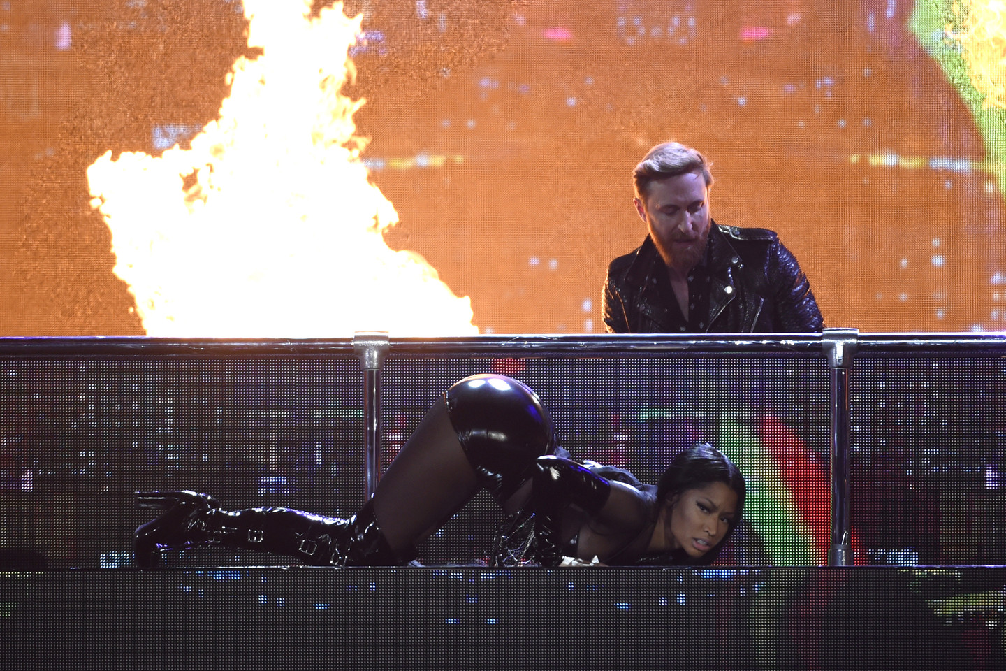 Nicki Minaj ir Davidas Guetta.<br>AP nuotr.