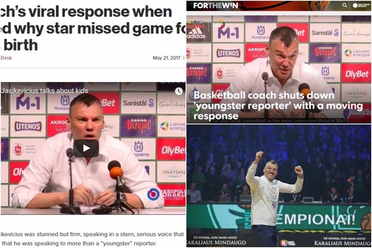 Šarūno Jasikevičiaus žodžiai apie vaiko gimimą – ir didžiausių Amerikos portalų akiratyje