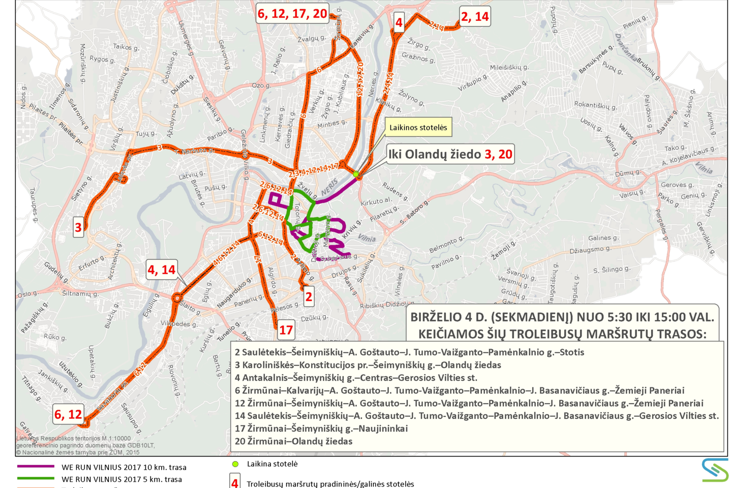 Bėgimo renginio metu mieste keisis viešojo transporto eismo organizavimas.<br>Vilniaus miesto savivaldybės nuotr.