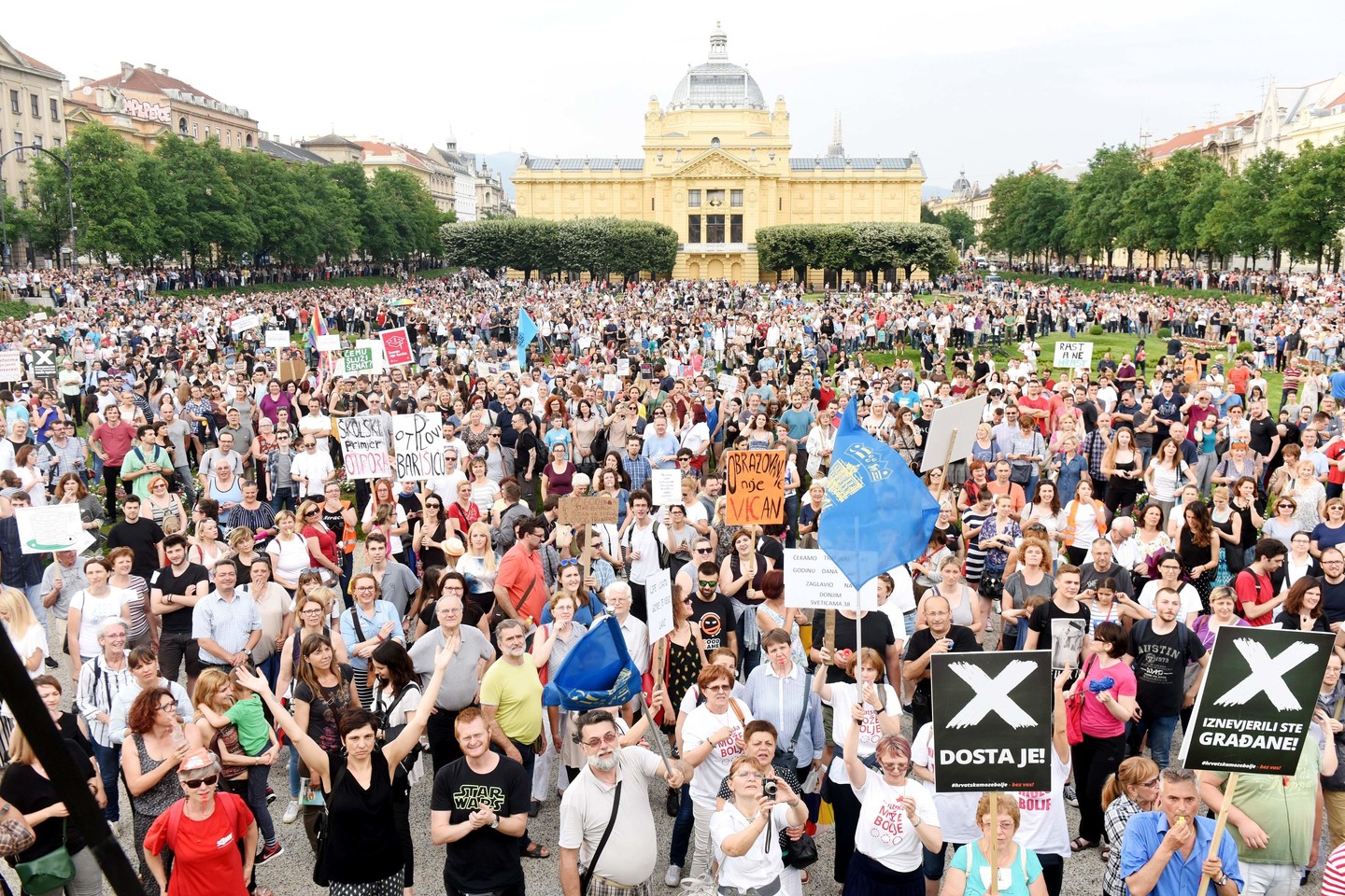 Zagrebe vyko protestas.