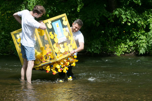 Vilnelę užtvindė dėl vaikų svajonių plaukiantys guminiai ančiukai