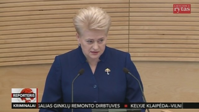 Prezidentė Dalia Grybauskaitė Seime perskaitė metinį pranešimą