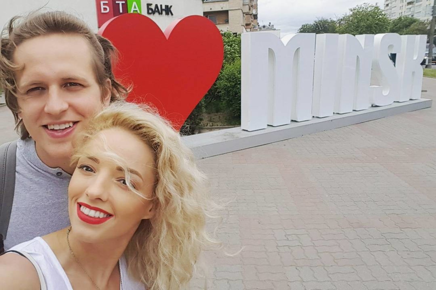 Žygimantas Gečas ir Anžela Adamovič lankėsi Baltarusijoje.<br> „Instagram“ nuotr.