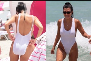 Trijų vaikų mama Kourtney Kardashian pademonstravo nepriekaištingą figūrą
