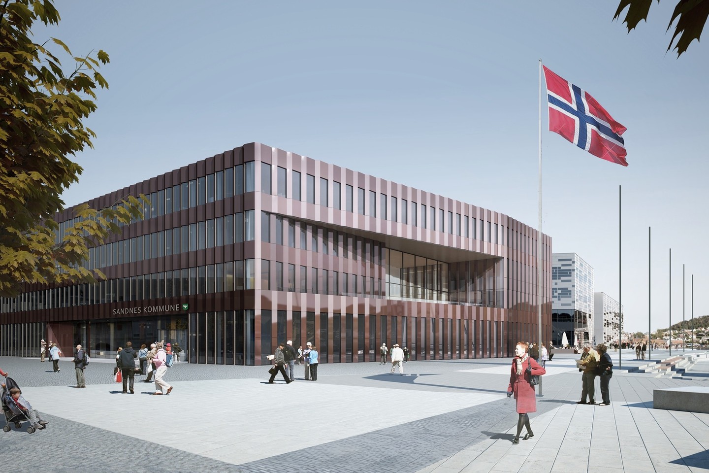 Lietuvių  įmonė įgyvendins Norvegijos didmiesčio Sandnes rotušės statybų projektą.<br>vizualizacija