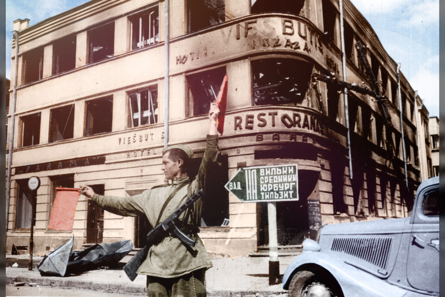 Raudonoji armija užima Kauną, 1944 m. <br>Lietuvo literatūros ir meno archyvo nuotr.