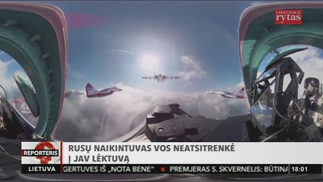 Rusų naikintuvas vos neatsitrenkė į JAV lėktuvą