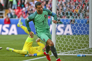 Cristiano Ronaldo sugadino Rusijos futbolo rinktinei ir jos vartininkui šventę