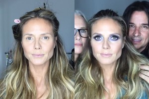 44-erių Heidi Klum pademonstravo makiažo galią