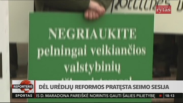 Dėl urėdijų reformos pratęsta Seimo sesija