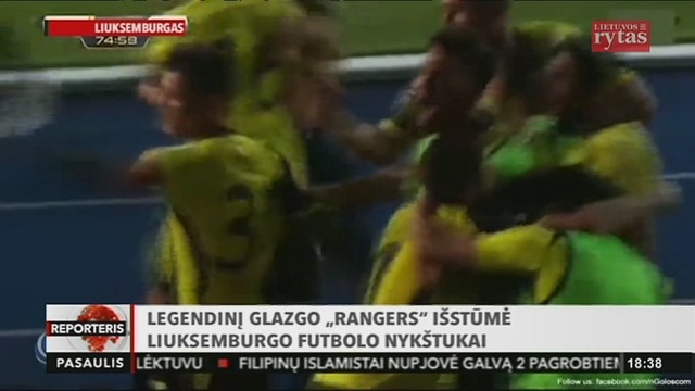 Legendinį Glazgo „Rangers‘‘ išstūmė Liuksemburgo futbolo nykštukai 